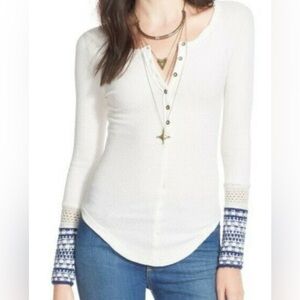 Free People Newbie Ski Lodge Crochet Cuff Thermal